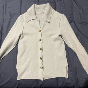 100% Cashmere Baby Blue Free People Cardigan